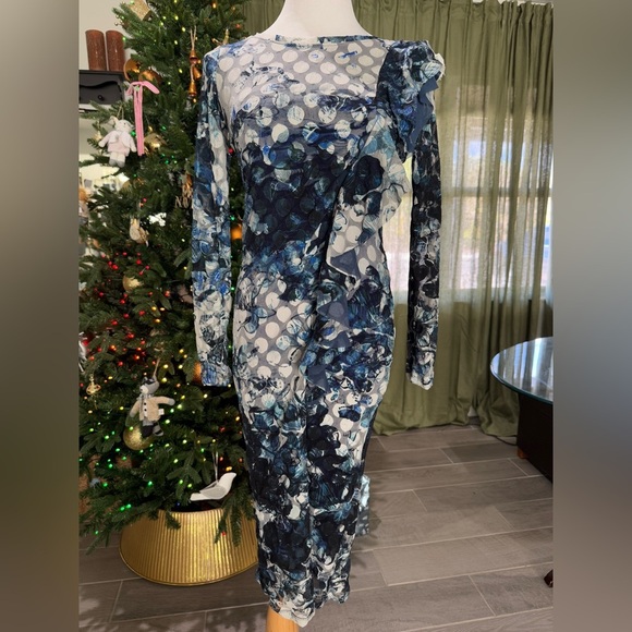 Fuzzi By Jean Paul Gaultier Abstract Dot Ruffle Dress XS - Picture 2 of 10